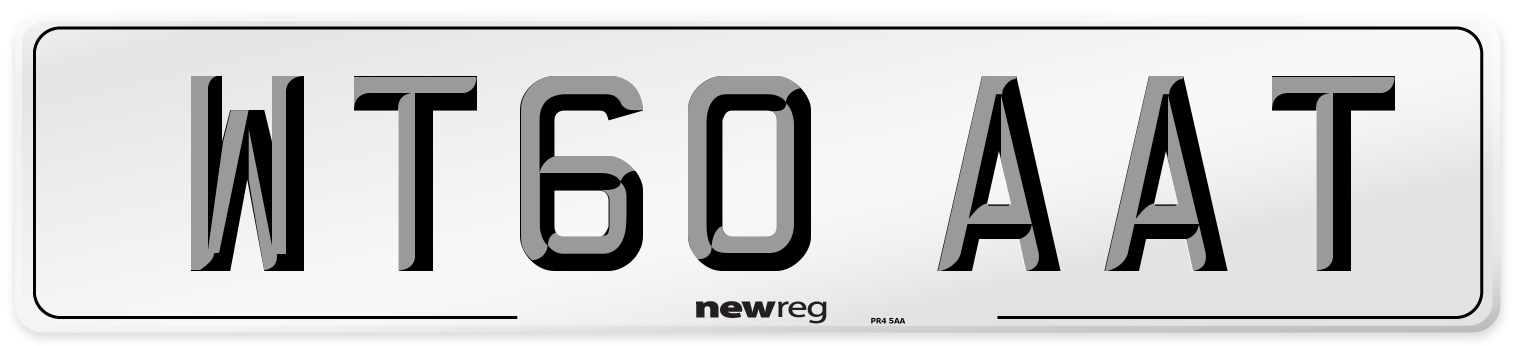 WT60 AAT Number Plate from New Reg